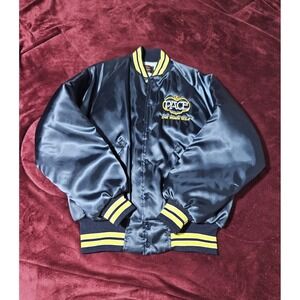 Vintage 90s Dunbrooke DeL Monte Satin Bomber Jacket Pla-Jac LARGE 46‎ USA Made